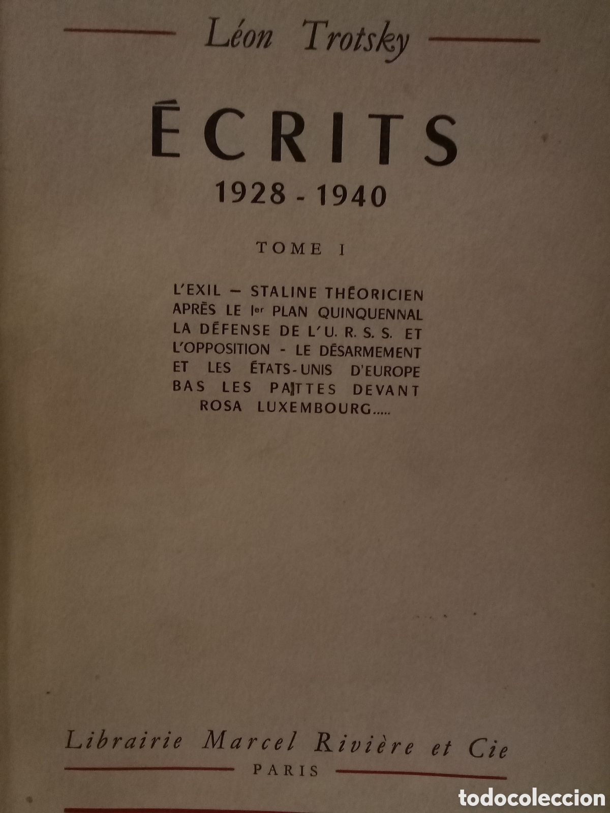 Libros de segunda mano: L&eacute;on Trotsky. &Eacute;crits. 1928-1940. Tome 1