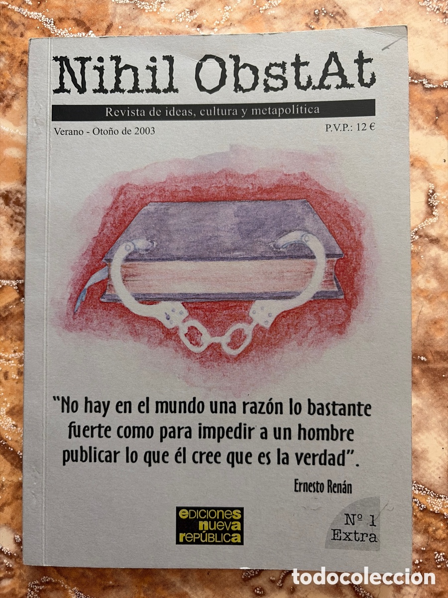 Libros de segunda mano: Revista Nihil Obstat n&uacute;mero 1 extra (2003)