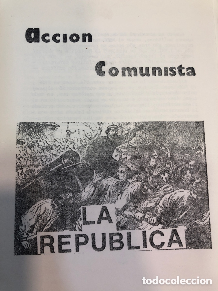 Libros de segunda mano: Panfleto pol&iacute;tico. Acci&oacute;n Comunista. La Rep&uacute;blica