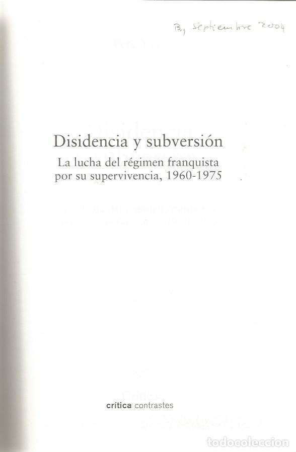 Libros de segunda mano: DISIDENCIA Y SUBVERSI&Oacute;N - PERE YS&Agrave;S - Foto 2