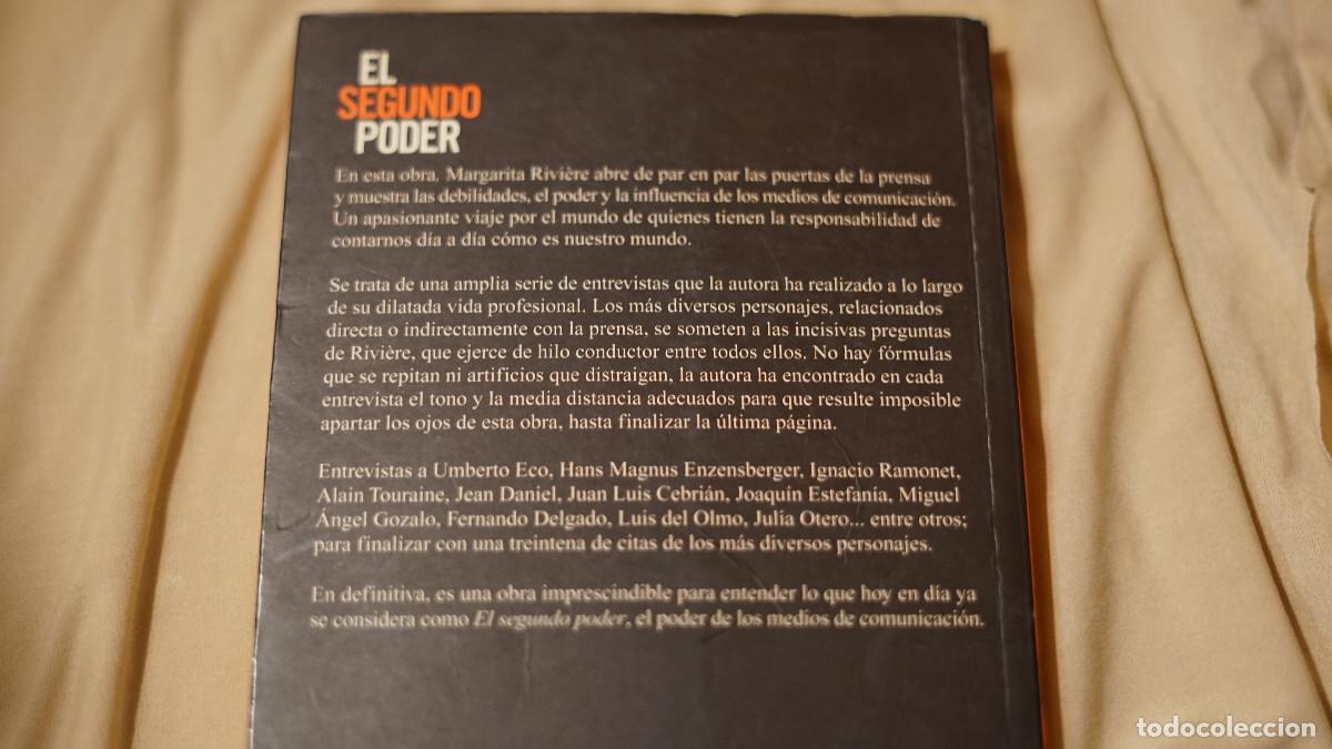 Libros de segunda mano: Margarita Rivi&egrave;re - El segundo poder - El pa&iacute;s 1998 - Foto 5