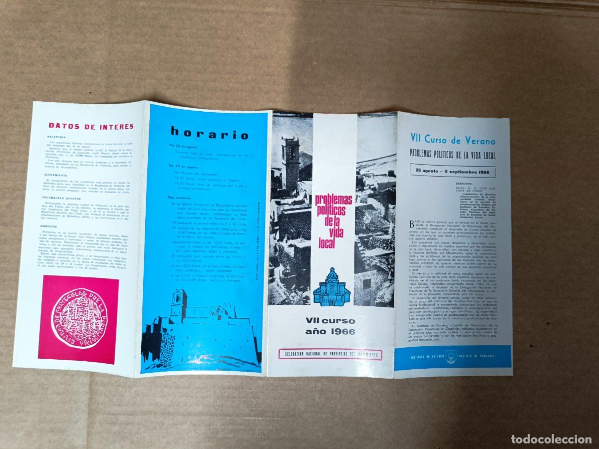 Libros de segunda mano: ANTIGUO PANFLETO DE 1966, FALANGE, CURSOS EN PE&Ntilde;ISCOLA, PROBLEMAS POLITICOS VIDA LOCAL -P31