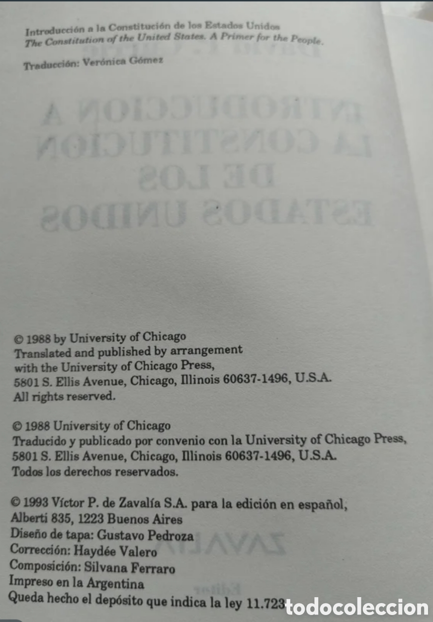 Libros de segunda mano: Introducci&oacute;n a la Constituci&oacute;n de los Estados Unidos. - Foto 3
