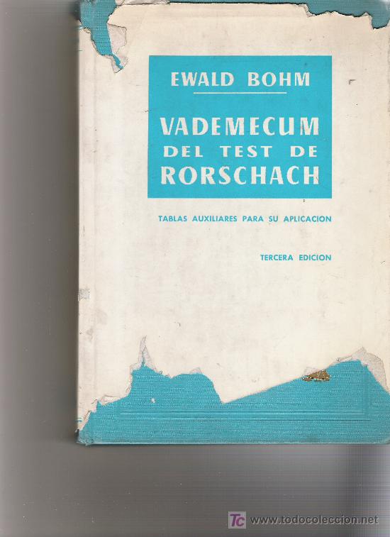 Libros de segunda mano: VADEMECUM DEL TEST DE RORSCHACH - EWALD BOHM - EDICIONES MORATA - 3&ordf; EDICION - Foto 1