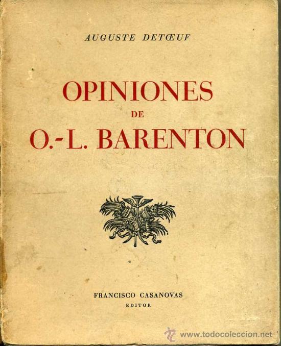 Libros de segunda mano: OPINIONES DE BARENTON (1961) - Foto 1