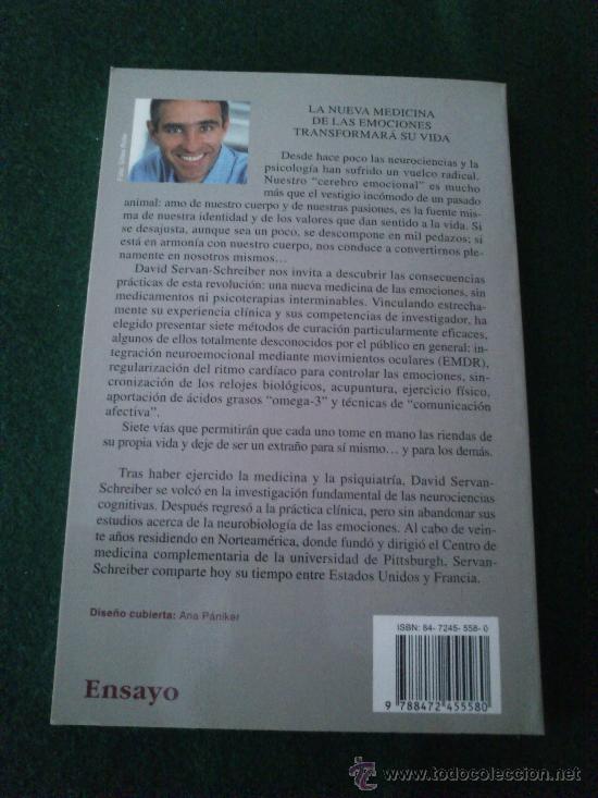 Libros de segunda mano: Libro Curaci&oacute;n Emocional De David Servan-Schreiber. - Foto 2