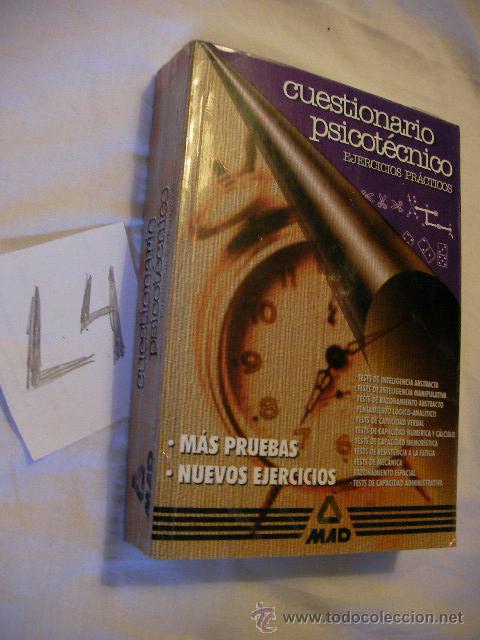 Libros de segunda mano: CUESTIONARIO PSICOTECNICO - EJERCICIOS PRACTICOS - Foto 1
