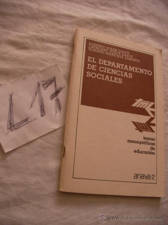 Livres d'occasion: EL DEPARTAMENTO DE CIENCIAS SOCIALES