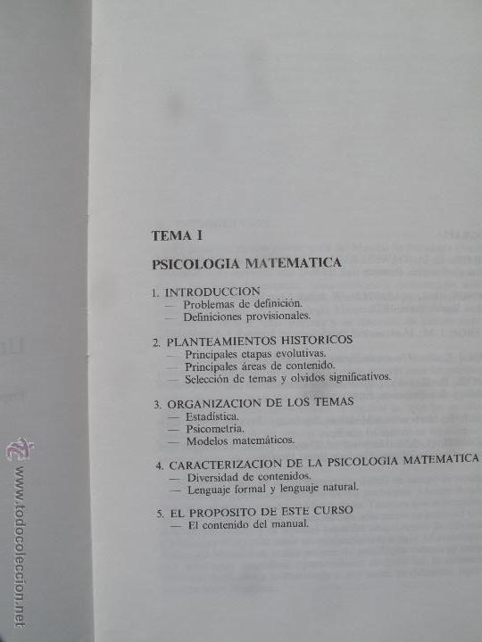 Libros de segunda mano: PSICOLOG&Iacute;A MATEM&Aacute;TICA - ( ESTAD&Iacute;STICA ) - 2 VOLS. - U.N.E.D.- - Foto 2