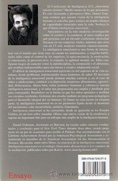 Libros de segunda mano: INTELIGENCIA EMOCIONAL DANIEL GOLEMAN - Foto 2