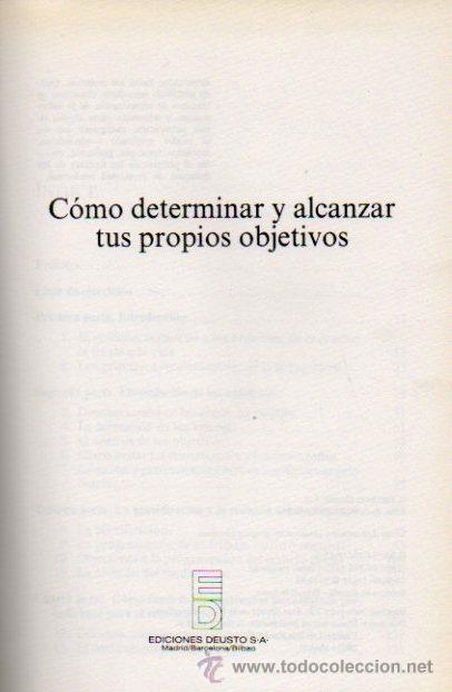 Libros de segunda mano: C&Oacute;MO DETERMINAR Y ALCANZAR TUS PROPIOS OBJETIVOS - WAYNE LEE. EDICIONES DEUSTO, 1993 - Foto 2