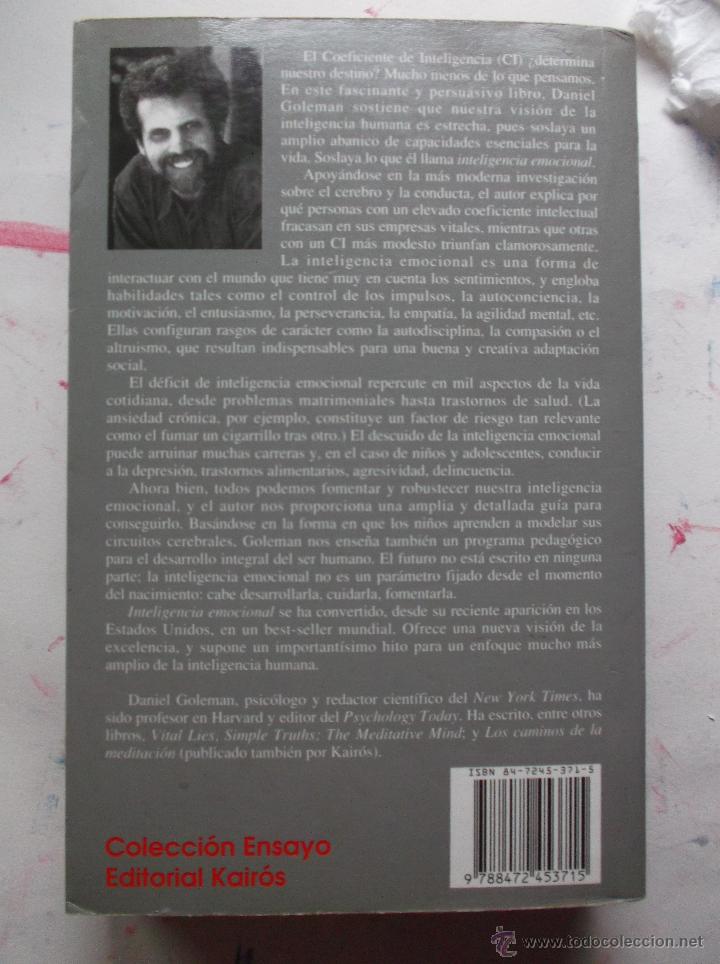Libros de segunda mano: INTELIGENCIA EMOCIONAL - 1997 - DANIEL GOLEMAN - Foto 2
