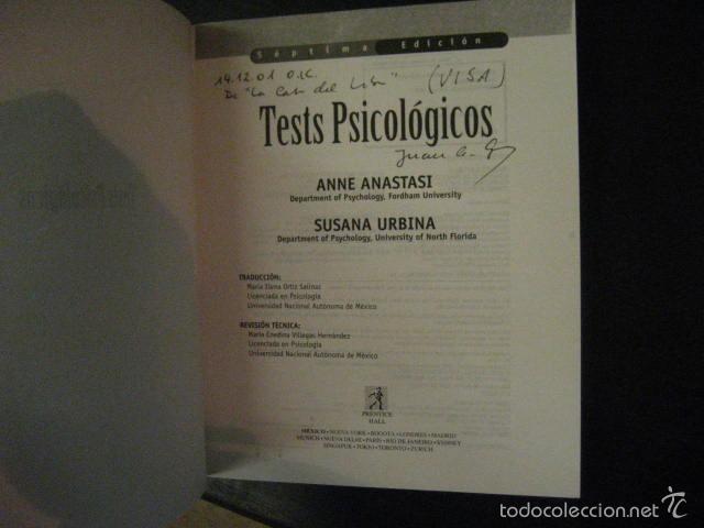 tests psicologicos anastasi, anastasi, anne; ur - Comprar Libros de