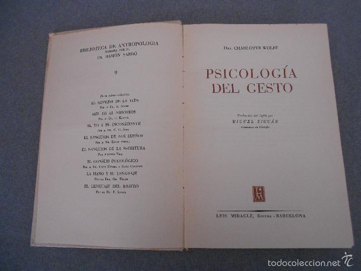 Libros de segunda mano: PSICOLOGIA DEL GESTO - Foto 2