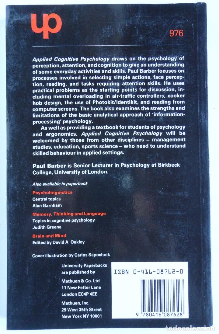 Libros de segunda mano: Applied Cognitive Psychology &ndash; An Information-processing framework - Paul J. Barber - Foto 2