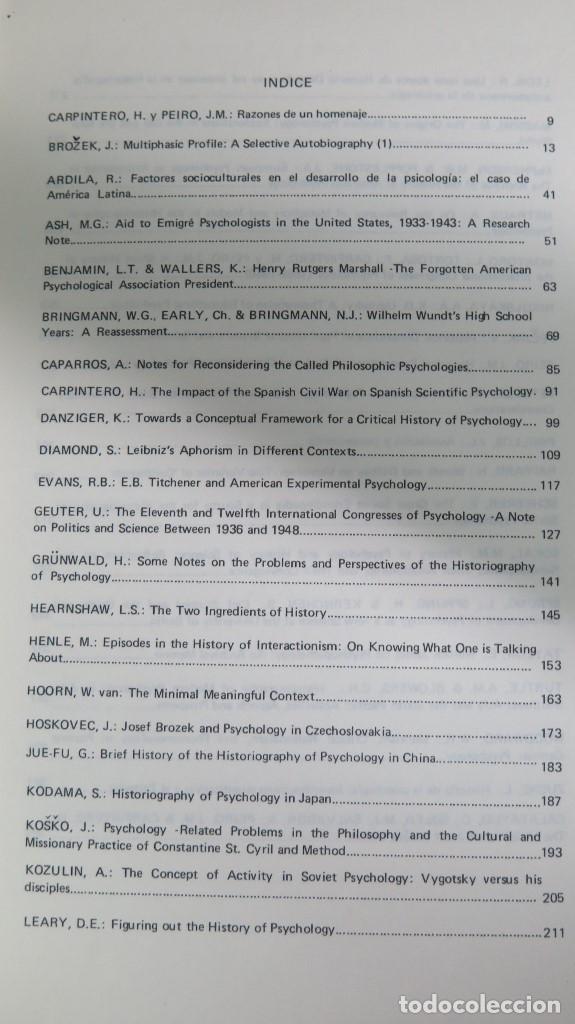 Libros de segunda mano: LA PSICOLOGIA EN SU CONTEXTO HISTORICO. VV.AA - Foto 3