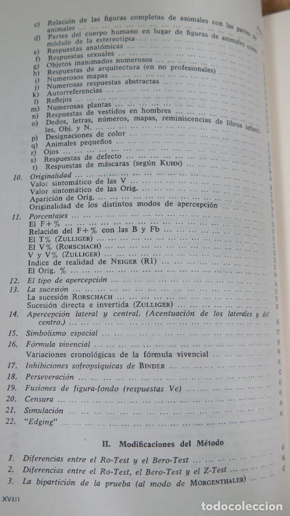 Libros de segunda mano: VADEMECUM DEL TEST DE RORSCHACH. E. BOHM - Foto 3
