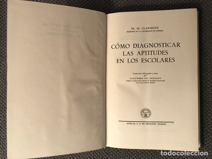 Libros de segunda mano: COMO DIAGNOSTICAR LAS APTITUDES EN LOS ESCOLARES (a.1954) - Foto 3