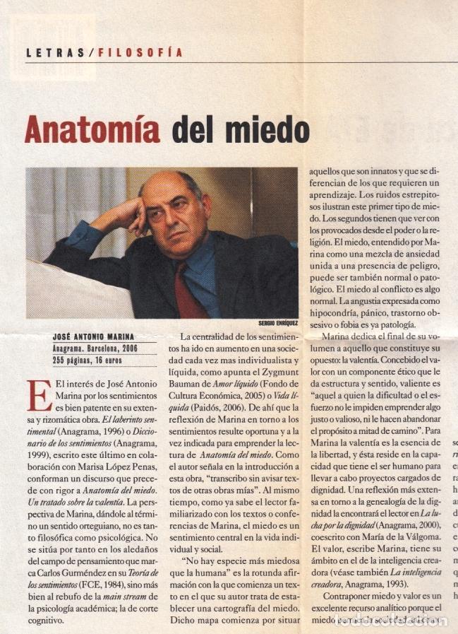 Anatomía del miedo by José Antonio Marina
