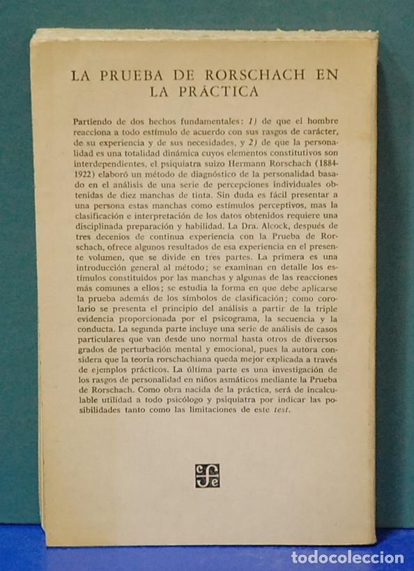 Libros de segunda mano: La prueba de Rorschach en la practica. Theodora Alcock - Foto 2