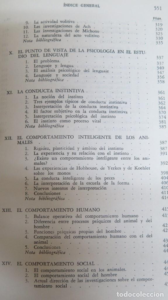 Libros de segunda mano: INTRODUCCI&Oacute;N A LA PSICOLOG&Iacute;A. GEMELLI Y ZUZINI - Foto 4