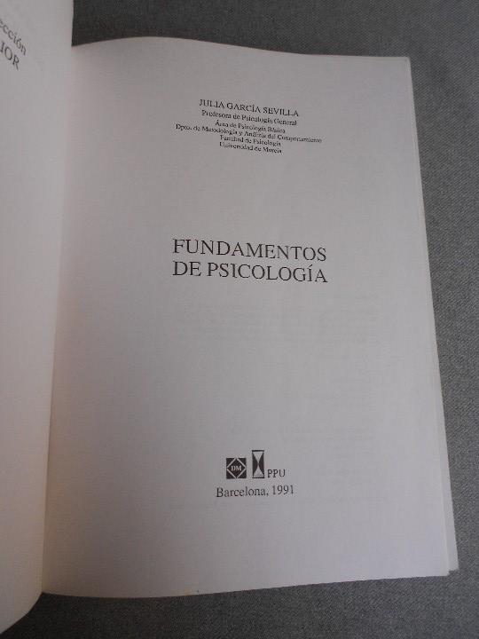 Libros de segunda mano: FUNDAMENTOS DE PSICOLOGIA - Foto 2