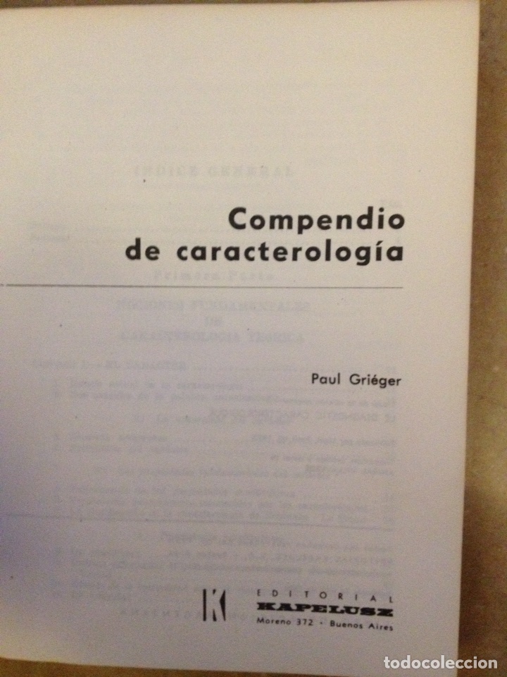 Libros de segunda mano: Compendio de caracterologia (Paul Grieger) - Foto 2