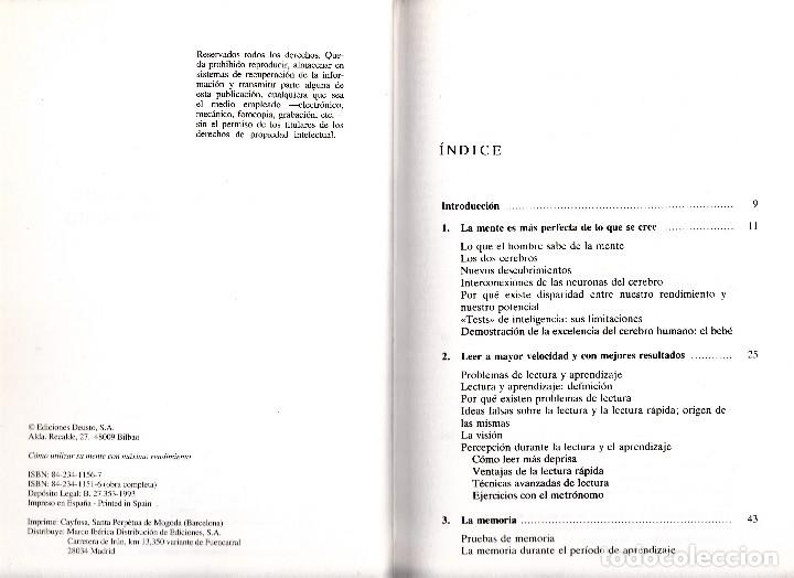 Libros de segunda mano: COMO UTILIZAR SU MENTE CON MAXIMO RENDIMIENTO - EDICIONES DEUSTO - VER INDICE - Foto 2