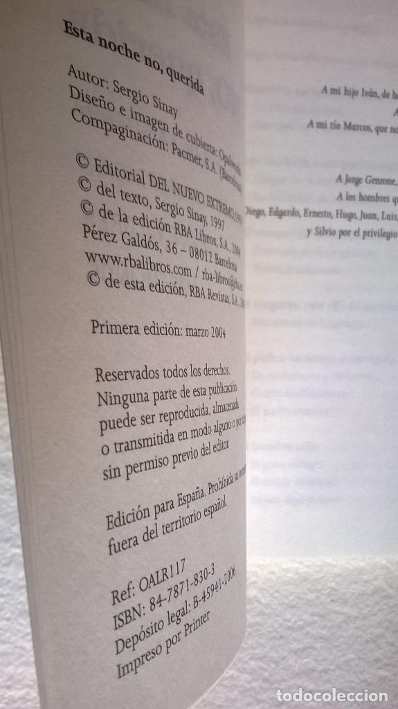Libros de segunda mano: ESTA NOCHE NO, QUERIDA / SERGIO SINAY, RBA - Foto 3