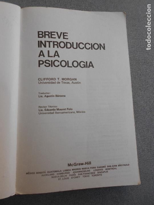 Libros de segunda mano: BREVE INTRODUCCION A LA PSICOLOGIA - Foto 3