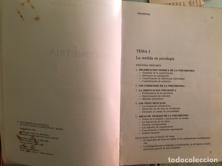 Libros de segunda mano: Psicometr&iacute;a. Julio Seoane - Foto 3