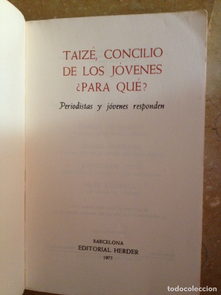 Libros de segunda mano: Taiz&eacute;, concilio de los j&oacute;venes &iquest;para qu&eacute;? - Foto 3