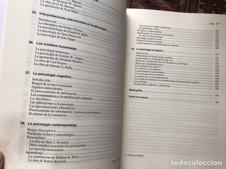 Libros de segunda mano: Historia de las ideas psicol&oacute;gicas. Helio Carpintero. Dif&iacute;cil - Foto 8