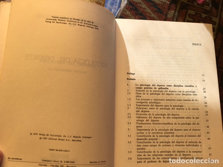 Libros de segunda mano: Psicolog&iacute;a del deporte. Alexander Thomas - Foto 3