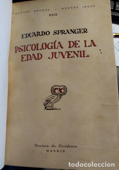 Libros de segunda mano: PSICOLOGIA DE LA EDAD JUVENIL. - SPRANGER, Eduardo. - Foto 1
