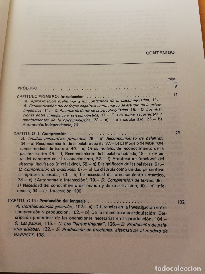 Libros de segunda mano: PSICOLING&Uuml;&Iacute;STICA (F. VALLE ARROYO) EDICIONES MORATA - Foto 3