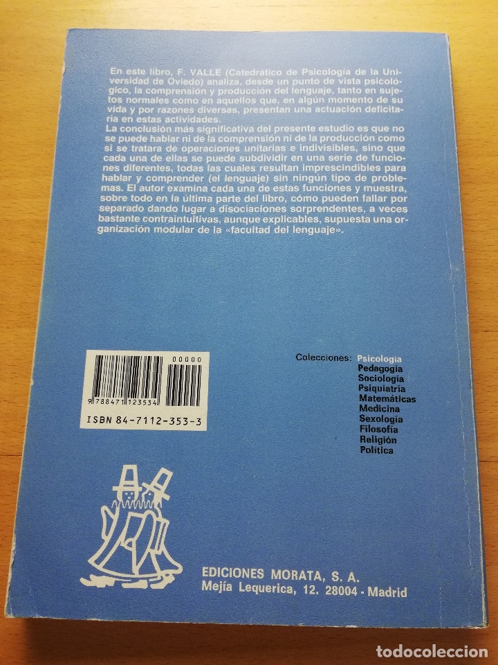Libros de segunda mano: PSICOLING&Uuml;&Iacute;STICA (F. VALLE ARROYO) EDICIONES MORATA - Foto 5