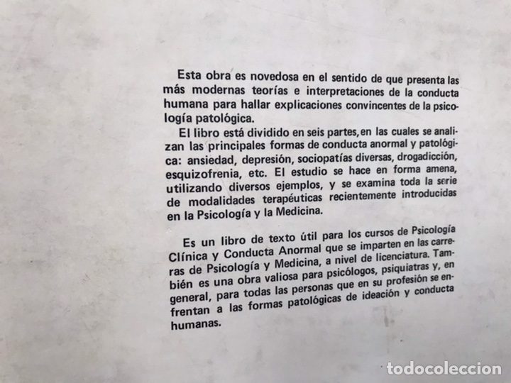 Libros de segunda mano: Psicolog&iacute;a de la conducta anormal. Gerald G. Davison - Foto 4