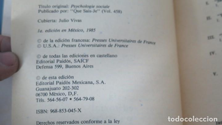 Libros de segunda mano: PSICOLOGIA SOCIAL. maisonneuve - Foto 4