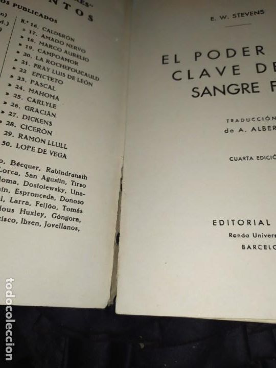 Libros de segunda mano: E. W. STEVENS EL PODER Y LA CLAVE DE LA SANGRE FR&Iacute;A CUARTA EDICI&Oacute;N 1957 - Foto 8