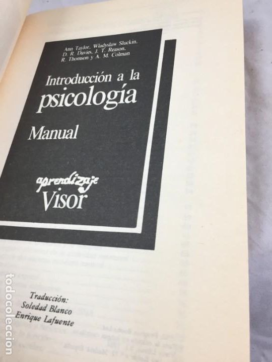 Libros de segunda mano: INTRODUCCION A LA PSICOLOGIA. MANUAL VISOR. 1984 - Foto 3