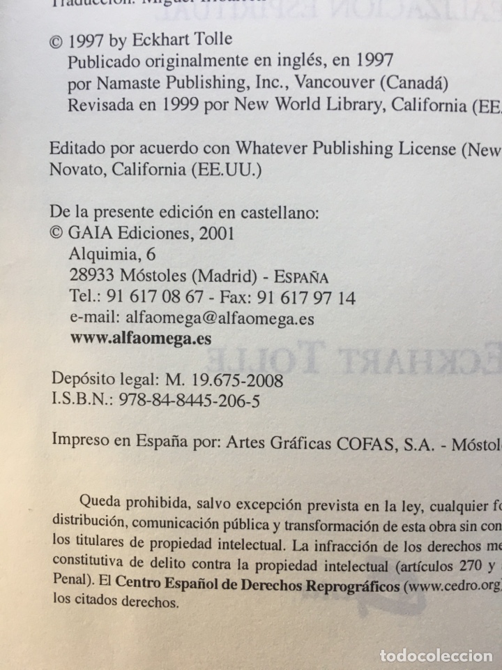 Libros de segunda mano: EL PODER DEL AHORA: UNA GUIA PARA LA ILUMINACION ESPIRITUAL.B ECKHART TOLLE - Foto 3