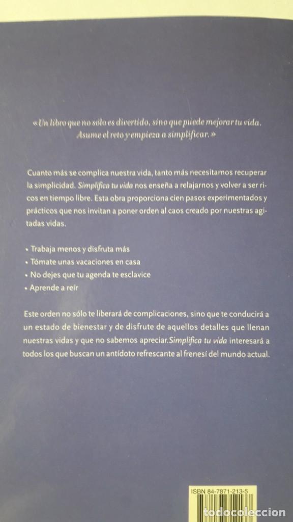 Libros de segunda mano: SIMPLIFICA TU VIDA. ELAINE ST. JAMES, 2002. - Foto 2
