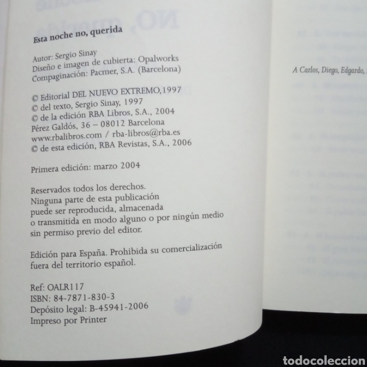 Libros de segunda mano: ESTA NOCHE NO QUERIDA. SERGIO SINAY. - Foto 2