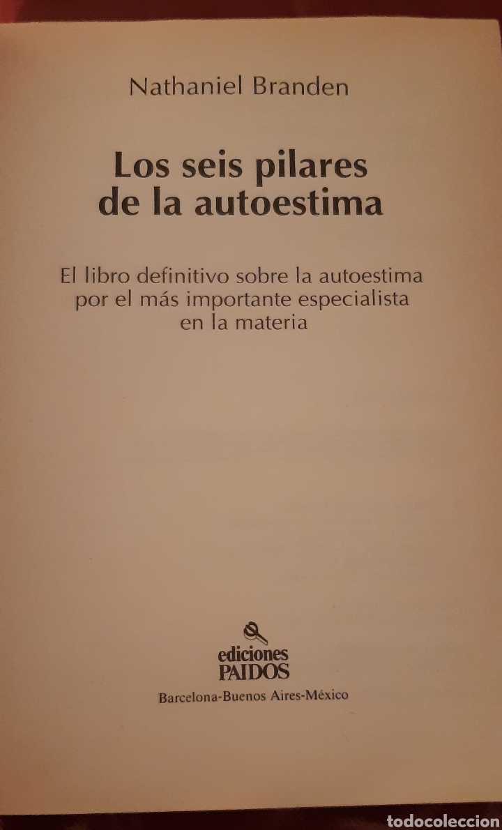 los seis pilares de la autoestima nathaniel bra - Comprar Libros de ...