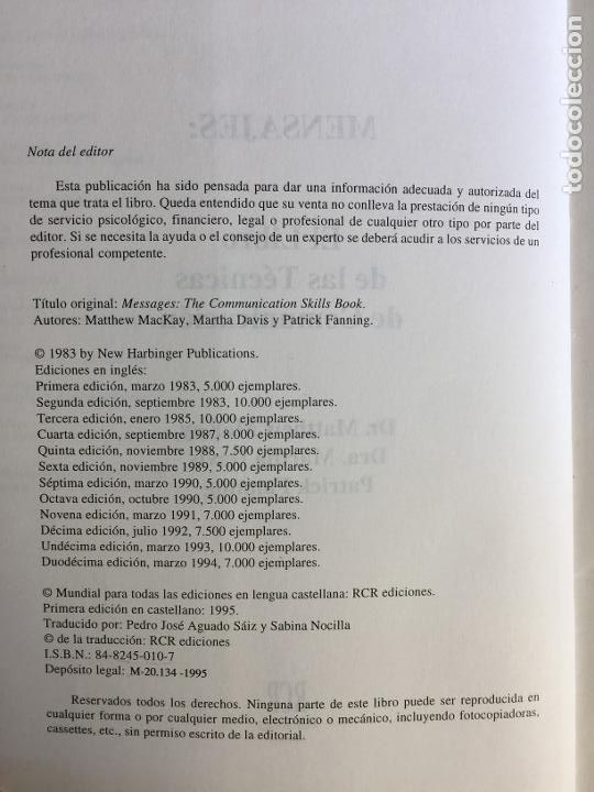 Libros de segunda mano: MENSAJES. EL LIBRO DE LAS TECNICAS DE COMUNICACI&Oacute;N - Varios - Foto 5