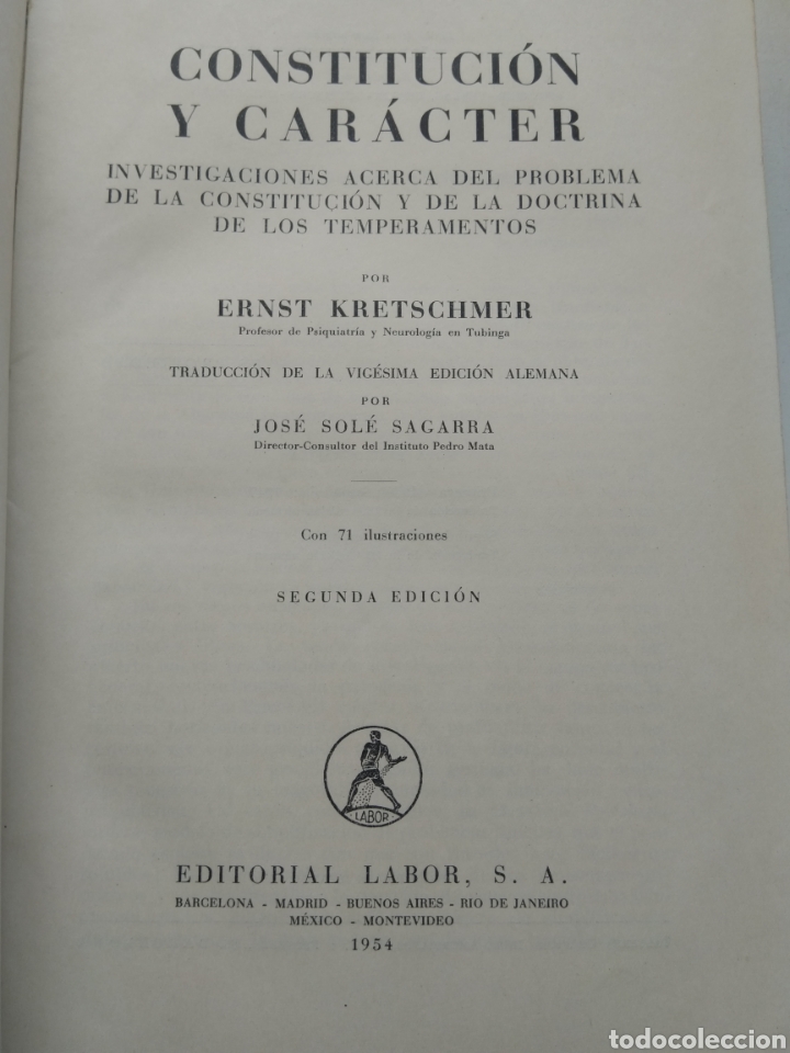 Libros de segunda mano: CONSTITUCI&Oacute;N Y CAR&Aacute;CTER/ERNST KRESTCHMER - Foto 2
