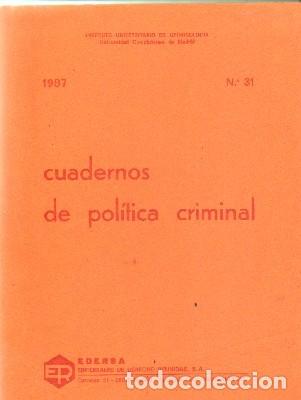 Gebrauchte B&uuml;cher: CUADERNOS DE POL&Iacute;TICA CRIMINAL N&ordm; 31. 1987. A-CRIM-210