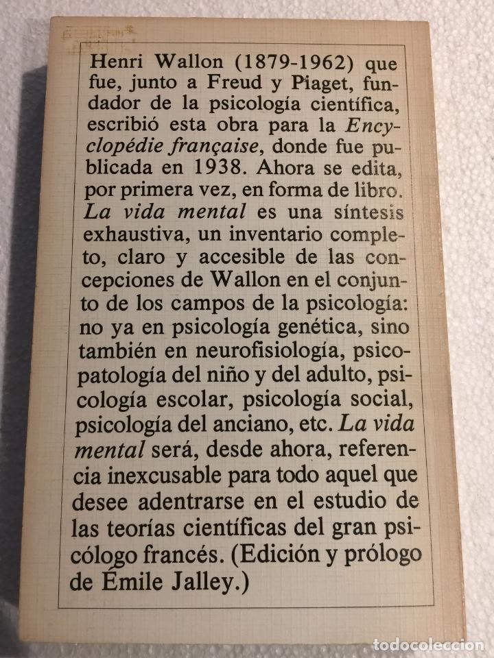 Libros de segunda mano: La vida mental - Henri Wallon - Foto 2