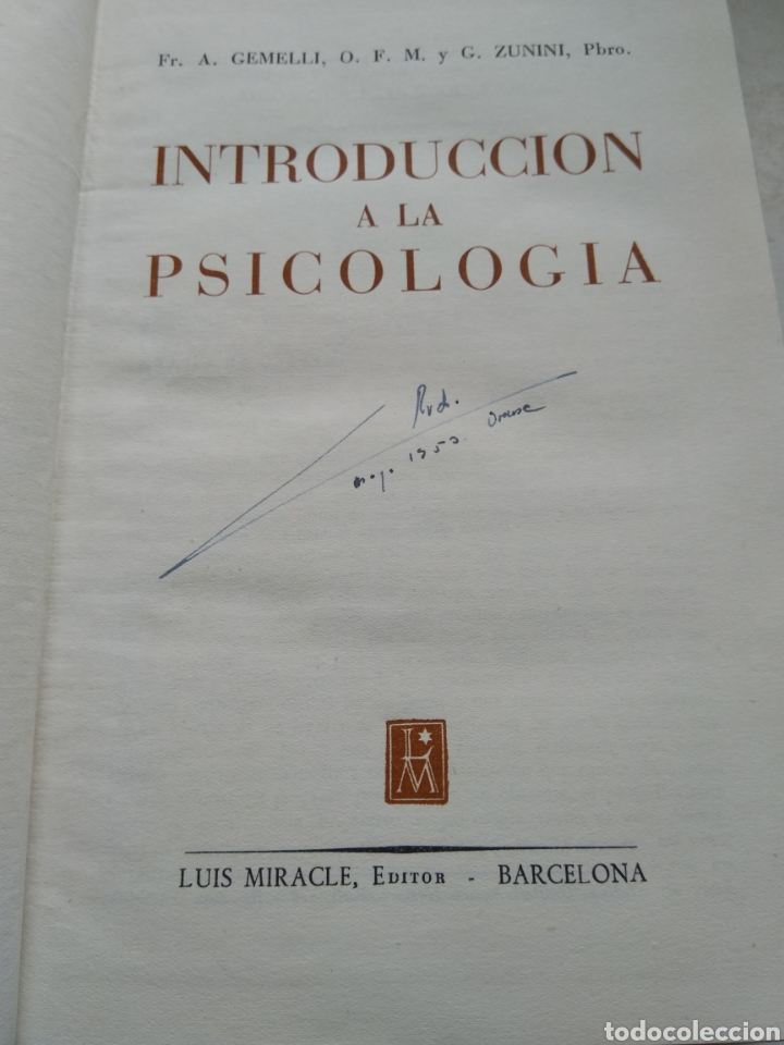 Libros de segunda mano: INTRODUCCI&Oacute;N A LA PSICOLOG&Iacute;A/GEMELLI ZUNINI - Foto 2